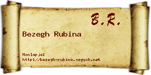 Bezegh Rubina névjegykártya